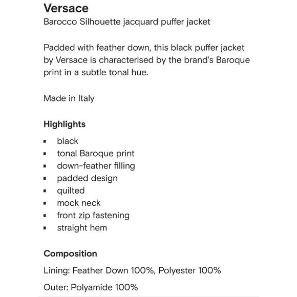 NWT Versace 54 XXL Barocco Jacquard Black Goose Down Hooded Puffer Jacket $2,425 - Picture 15 of 16